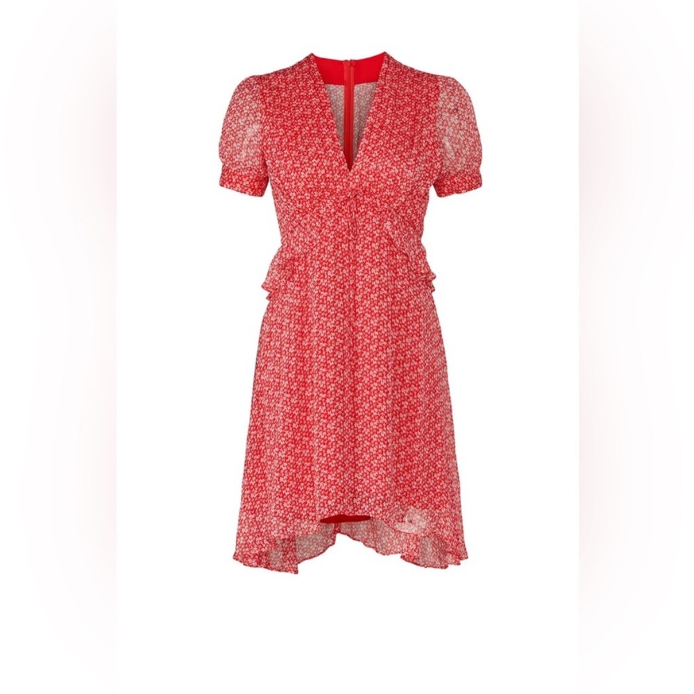 The Kooples Spring Liberty Red Floral Mini Dress sz 4